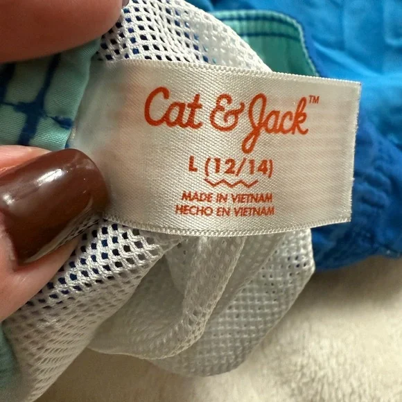 Boys L/XL 12/4 3 Colorful Striped Swim Shorts Lot - Picture 12 of 12